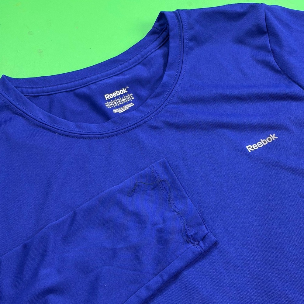 Reebok Performance Base Layer Shirt Womens L Blue Athletic L/S Tech Tee Running
